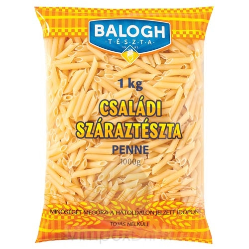 Balogh családi tojásnélküli száraztészta - Penne 1kg