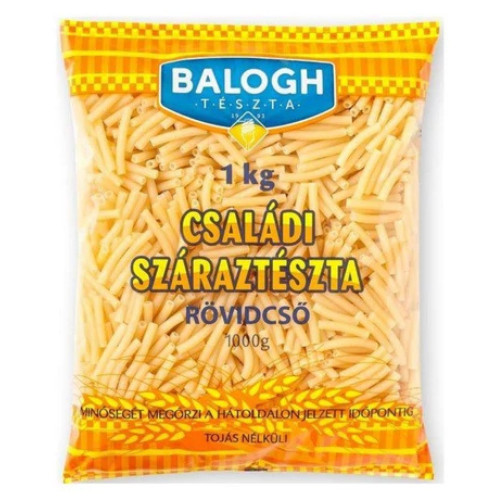 Balogh családi tojásnélküli száraztészta - Rövidcső 1kg