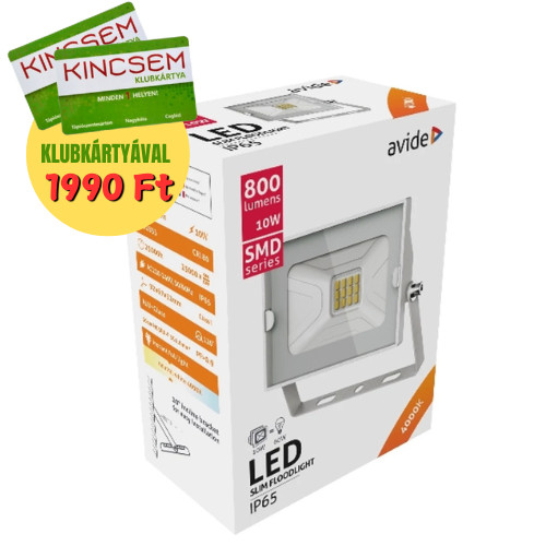 Avide LED reflektor Slim SMD 10W NW 4000K fehér